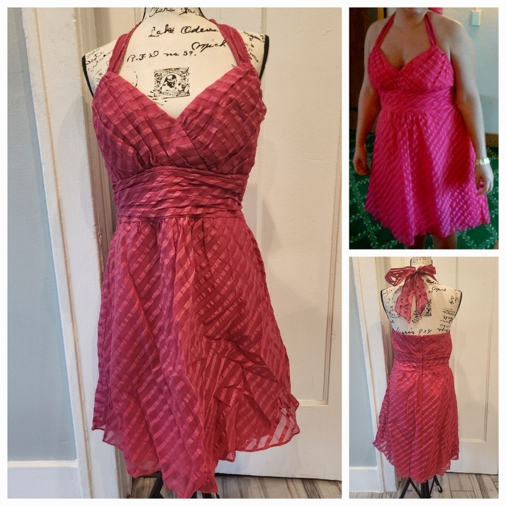 Davids Bridal halter A line midi dress size 16